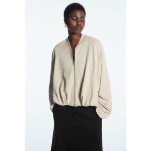 WORN ONCE COS Oversized Jersey Bomber Jacket in Stone Size S